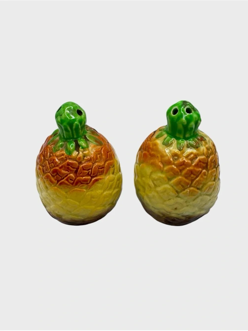 Vintage Hand-Painted Pineapple Salt & Pepper Shakers